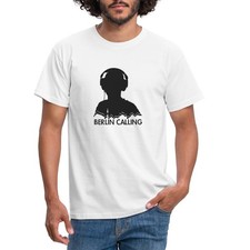 Berlin Calling Silhouette Musik Geschenk Männer T-Shirt