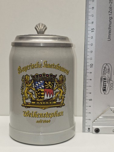 Bierkrug mit zinndeckel - mit,