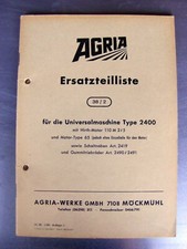 Agria 2400 / Hirth Zweitaktmotor Typ 110 ETL Ersatzteilliste Teileliste