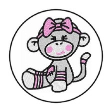 Aufkleber Mädchen Socken-Affe