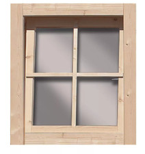 Karibu Gartenhaus Fenster Echtglas Dreh-/Kippfenster Naturbelassen