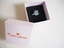 new ♥ Ring BLISSI von The Siss Bliss Blautopas Weißgold 9K Gr 59
