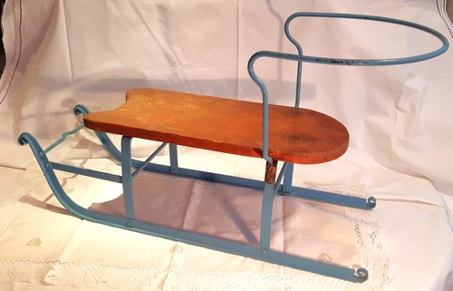 Alter puppenschlitten holzsitz - puppenschlitten,
