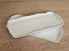 2 längliche  Kuchenplatten, Alt Tirschenreuth, grün-weiß