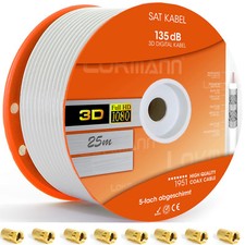 +10xVG 25m Sat Antennen Kabel