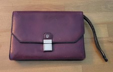 Creation Esquire Herren Handgelenktasche Tasche Leder Bordeaux