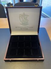 Echtholz-Münzkassette „Seefahrt“ mit 36 Fächern 55x55 mm