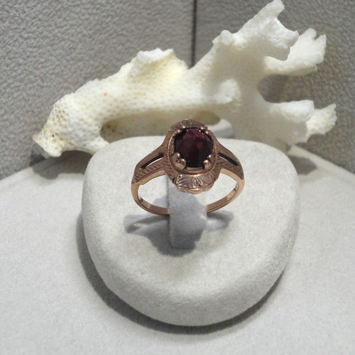 Jugendstil granat ring - granat,