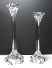 Nachtmann  2  Kerzenleuchter: 20 / 17 cm  Bleikristall  Blüten-Fuß