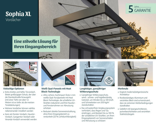 Haustürvordach groß sophia - haustürvordach,