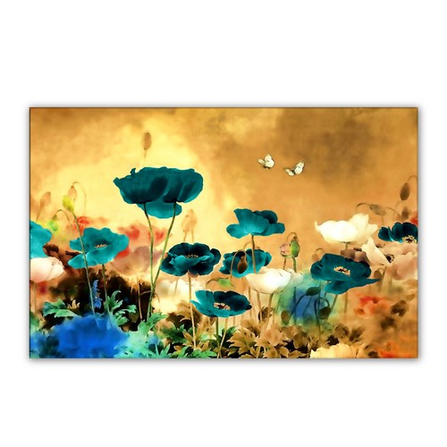 Gerahmtes leinwandbild blumen - gerahmtes,