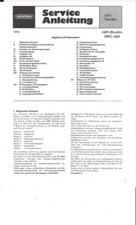 Grundig Original Service Manual für  RPC 500  deutsch