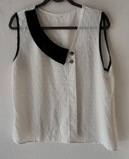 Damen Bluse weiß schwarz Gr