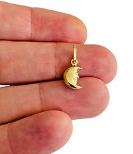 Echt 14K Gold Mond Anhänger