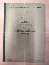 Deutz Bauernschlepper F1L514 Stockliste Ersatzteilhaltung Prospekt Traktor MK6