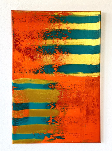 Abstraktes acryl spachtelbild - abstraktes,