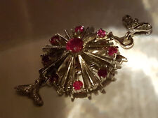 Perlschließe Schließe Schloß 750 18ct Goldschmied Perle Weißgold Kette Rubin