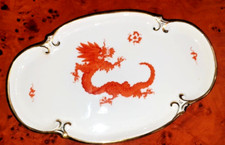 Porzellan alt Teller Sammler Ming Drache ks dd Handgemalt rot gold grün rar