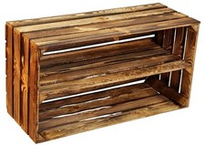 geflammte Große Holzkisten XXL mit Boden Regal Obstkisten Weinkisten Schuhregal