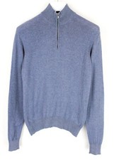 Hackett Cott Cash Hzip Pullover Herren XS Pullover Ellenbogen Flicken Mischung