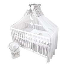13 Teiliges Babybett Kinderbett Gitterbett Bettwäsche komplett Set mit Matratze