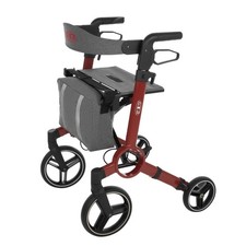 Antar Alu Rollator faltbar leicht rot mit Getränkehalter Stockhalter große Räder