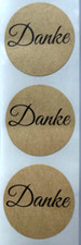 50 Aufkleber rund Danke