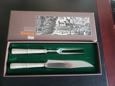 unbenutzt Auerhahn Tranchierbesteck WINDSOR Zinn Exclusiv Messer Gabel 2-tlg OVP