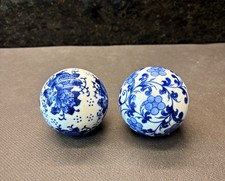 Porzellan kugeln blau weiß - 2,