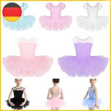 DE Mädchen Ballettanzug Kinder Ballettkleid Gymnastik Tanz Leotard Tutu Kleid