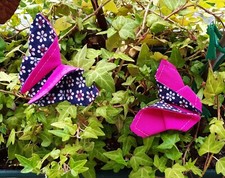 2 Schmetterlinge pink-blau Taschen, Haar, Wohnung Deko Geschenk Handarbeit Stoff