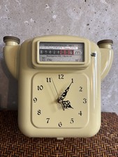 DDR Balgengaszähler aus Emaille von 1972 Vintage Wanduhr