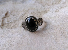 vintage Ring filigran Silber alt Onyx Bauernschmuck
