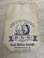 alte seltene Papiertüte mit Werbung Paul Näther Nachfl Merseburg Kaffee Rösterei