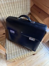 Braun Büffel Aktentasche Feinstes Leder Schwarz