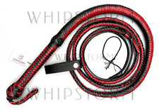 Bullenlederpeitsche Bullwhip in Cherryrot/Schwarz in verschiedene Größen