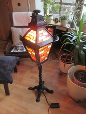 Stehlampe Guss und Tiffany mit Strom und / oder Kerze, Unikat Einzelstück