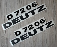 Deutz Aufkleber für Traktor D7206 Logo Emblem Sticker Label schwarz (ab 1974)