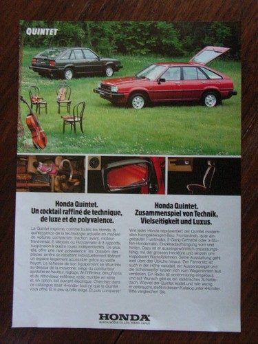 Honda quintet werbeanzeige - werbeanzeige, /