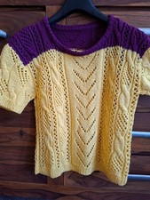 Kurzarm Pulli Damen Lochmuster