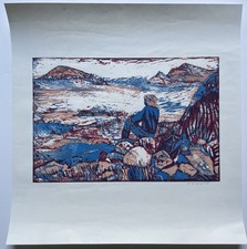 Esteban Fekete, Am Meer, 1988, Grafik, Holzschnitt, signiert