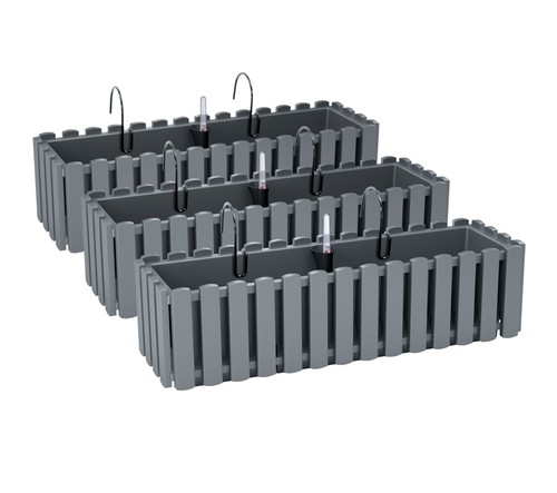 3er set blumenkasten grau - 3er,