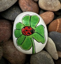 Stein Glück New Year Marienkäfer Geschenk Unikat Neu handmade Neujahr Silvester