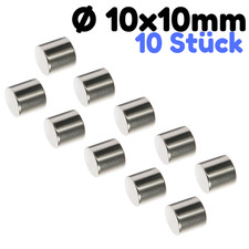 10 x Neodym Magnet Scheibe 10x10mm 4,5KG Stark Magnetscheibe 10mm Scheibenmagnet