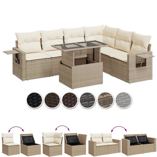 Tlg poly rattan garten - 7-tlg.,