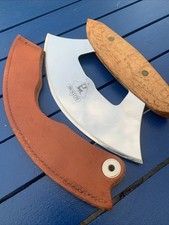 Brusletto Ulu-Messer Wiegemesser Langedrag Collection 18 cm mit Messerscheide