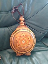 Holz Deko Flasche Kunstgewerbe DDR 