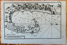 Roux Original Kupferstich Messina Sizilien - 1779