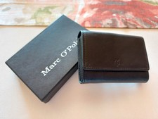 MARC O'POLO kleine Geldbörse Karten oder Scheine 5 Fächer schwarz genarbt in OVP