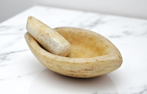 Antik weiß marmor oval spice - weiß,